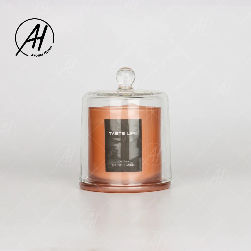 AROMA HOME Hot Sale Home Dor Bulk Wholesale Luxury Aroma Fragrance Glass Cover Organic Soya Eliminator Scent Soy Wax Candle