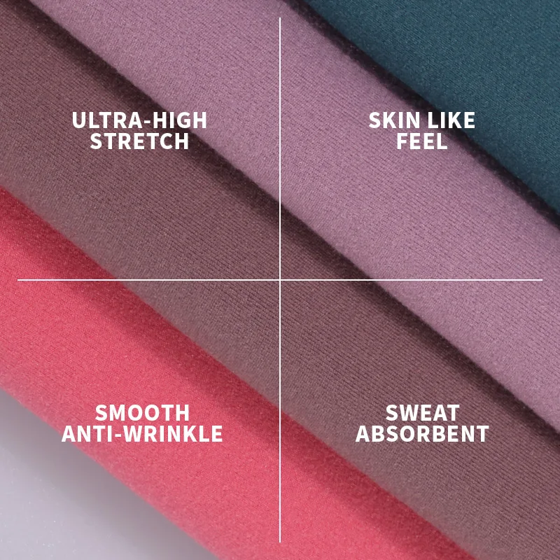 A2096 Wholesale dry fit yoga leggings recycled polyester jersey knitted elastic nylon 4way stretch nulu spandex fabric