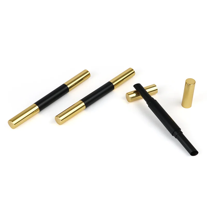 wholesale custom high quality  empty  lip stick tube round plastic double lipstick pen lip pencil lip container packaging