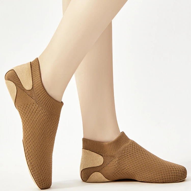 Wholesale Cheap In Stock Low MOQ High-top soft-soled lace-up black jazz dance boots dance practice shoes adult men and women