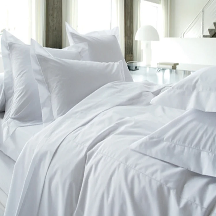 Wholesale 2.5m Width Plain White Cotton Fabric for Hotel Bed Linen