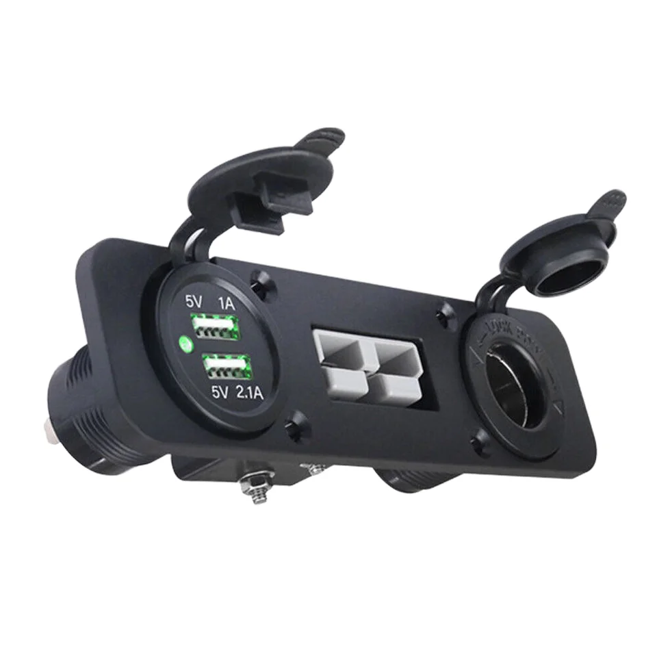 Anderson Plug+ Dual USB+Cigarette Light Panel Mount Assembly