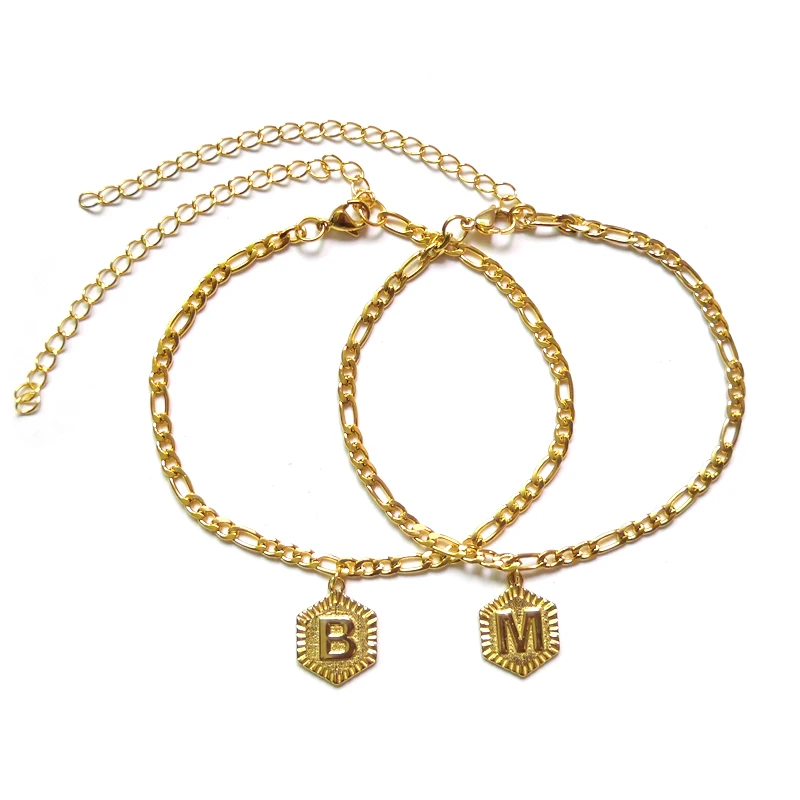Женские модные подарки браслет на ногу с надписью A-Z Charm 18k позолоченный