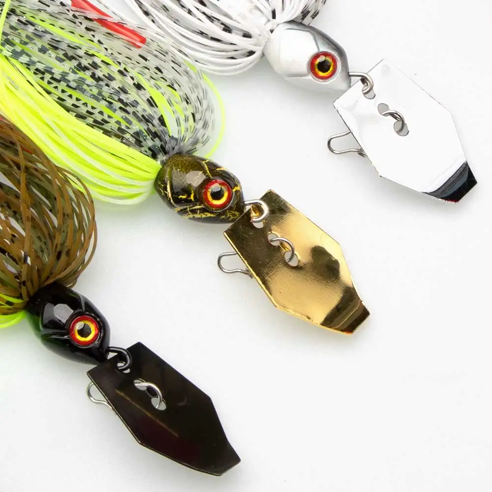 SUPERIORFISHING Buzzbait Chatterbait Silicone Skirt Indiana Blade Jig Fishing Lure Jig Rubber Jig Head Hook Fishing Lures
