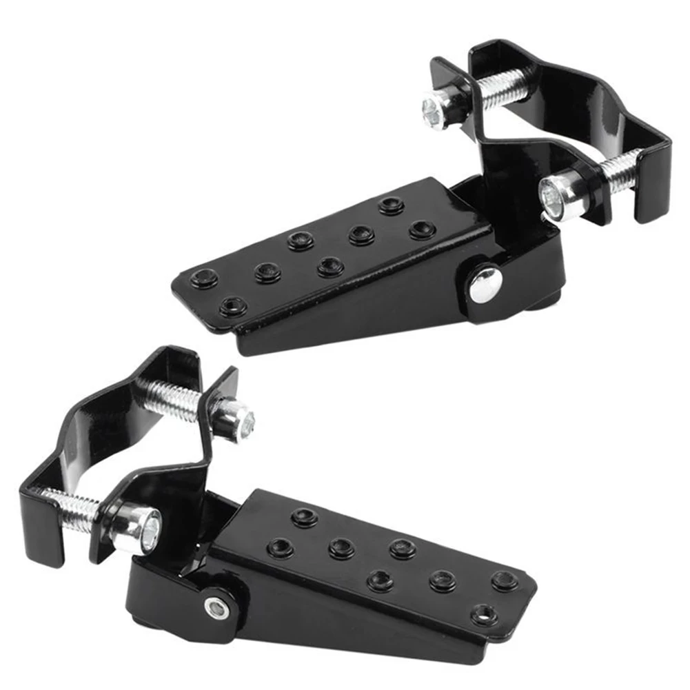 Bicycle Retro Fork Foot Step Peg Chrome Motorcycle Clamp-on Steel Foldable MTB Bike For 24mm-38mm Diameter Front and Rear Pedal