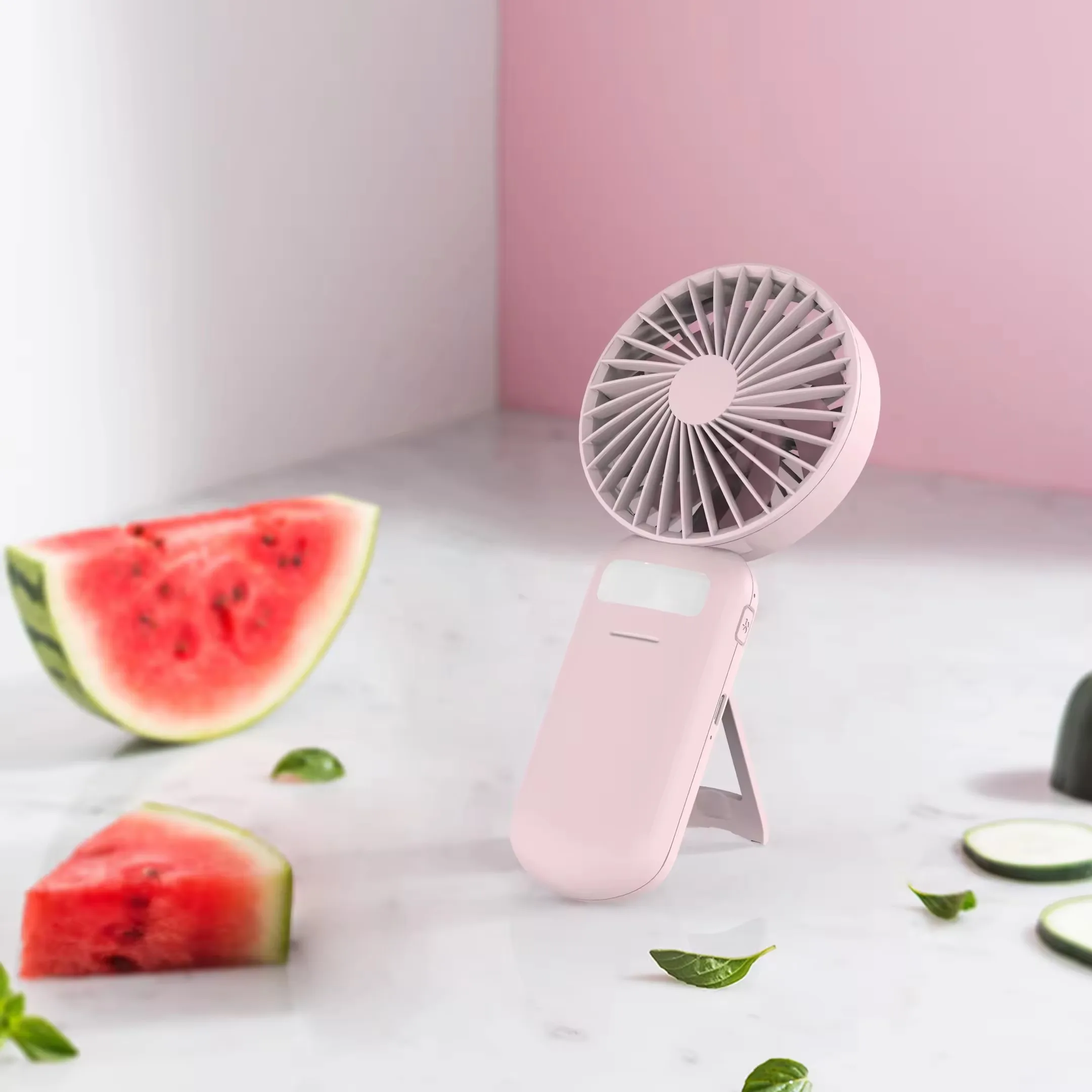 New Handheld mirror Portable fan Extension USB Charging mini Pocket Fan Portable Eyelash Extension 3 gear air cooler with holder