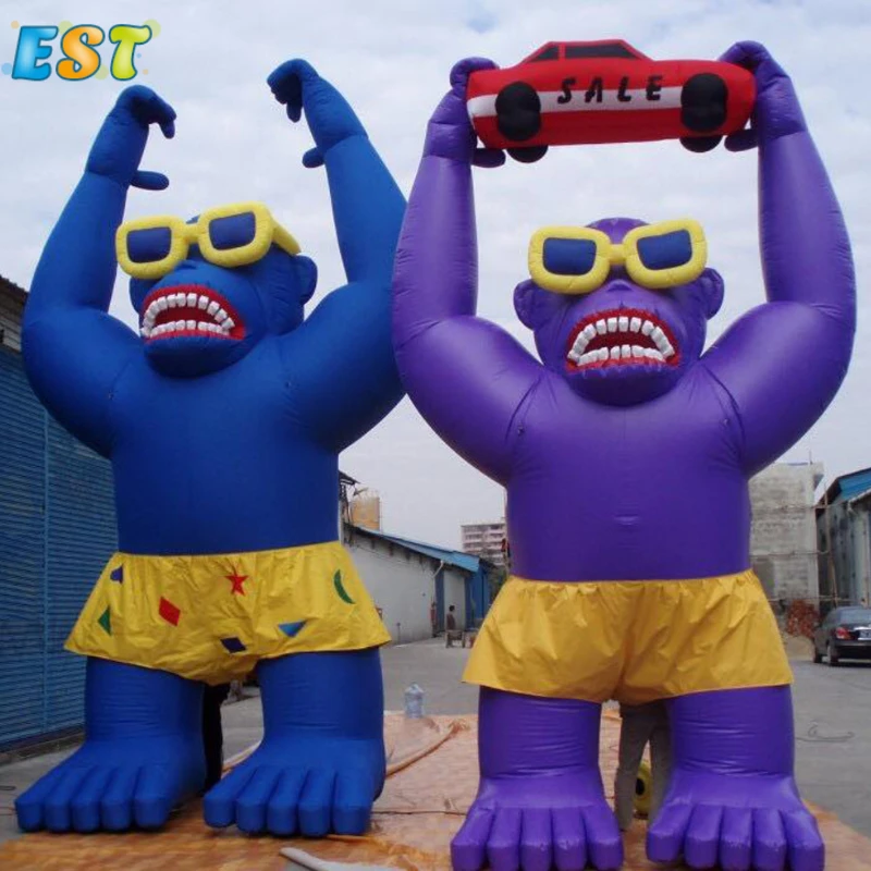 Inflatable Black Custom Logo Advertising Inflatable Monkey Giant Inflatable Gorilla Model For Promotion Event