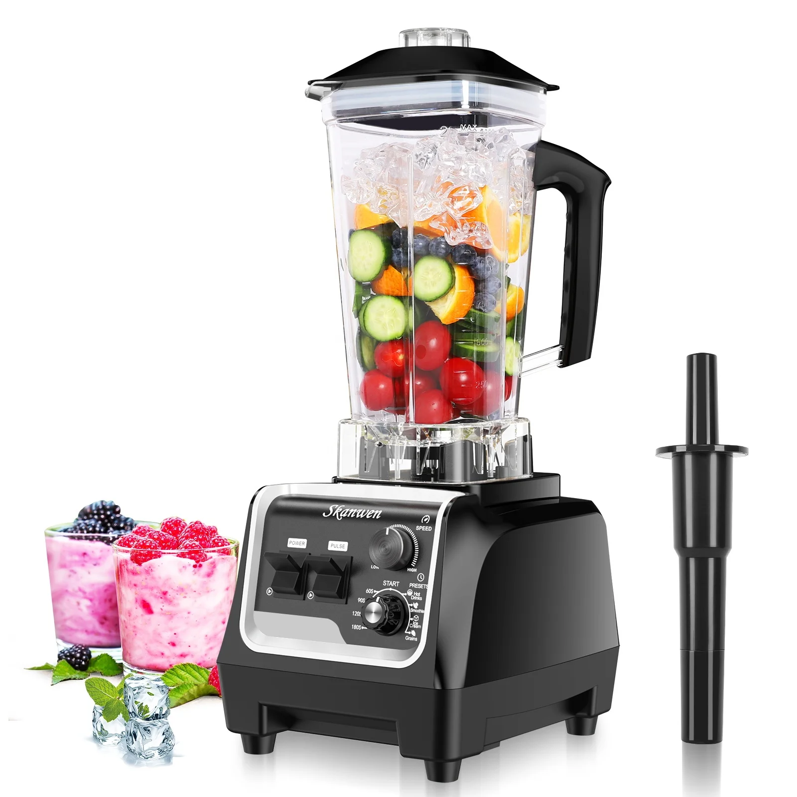 Commercial Blender Powerful Heavy Duty Ice Crusher Milk Shake Blender Soy Milk Fully Automatic Blender