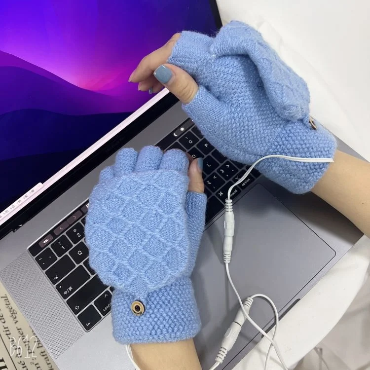 Touchscreen Heated Glove Unisex Winter Warm Thermal Touch Screen Women Thin Running Thick Sports Usb Warmer Knit Gloves