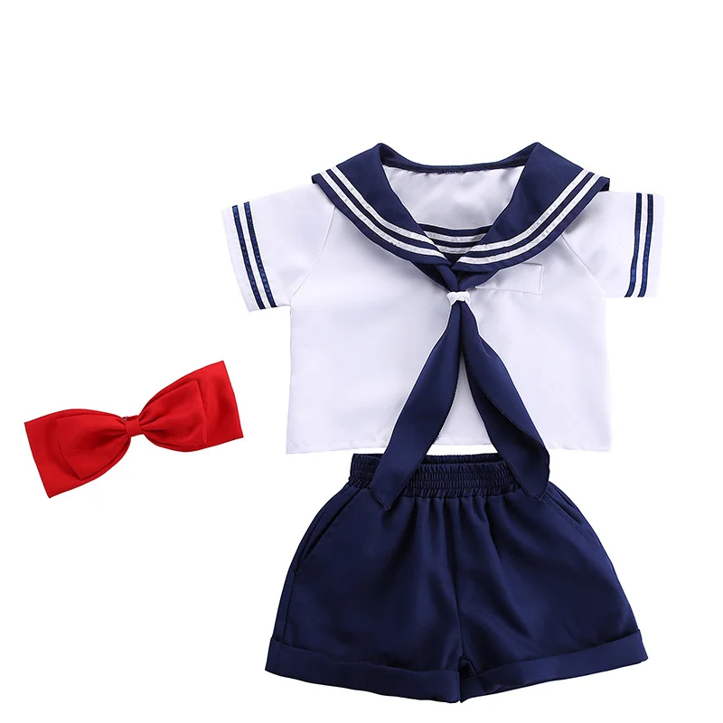 Children Naval Costumes Stage Halloween Navy Party Suit Pleated Skirt Costumes For Girls Boys