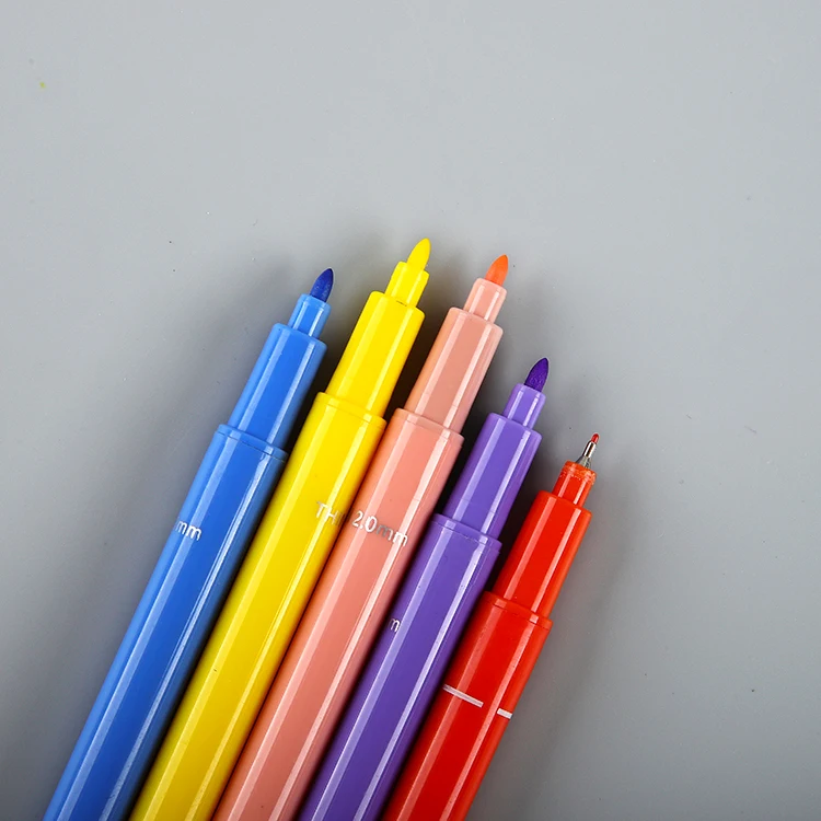 Plastic Hard Boxes Pack 12 color dual tip marker pens, art water color pen set