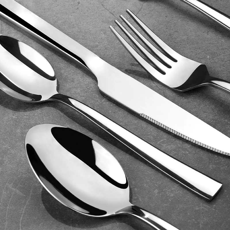Premium Mirror Polished Inox Silver Flatware Hotel Knife Spoon Fork Cutlery Set Stainless Steel