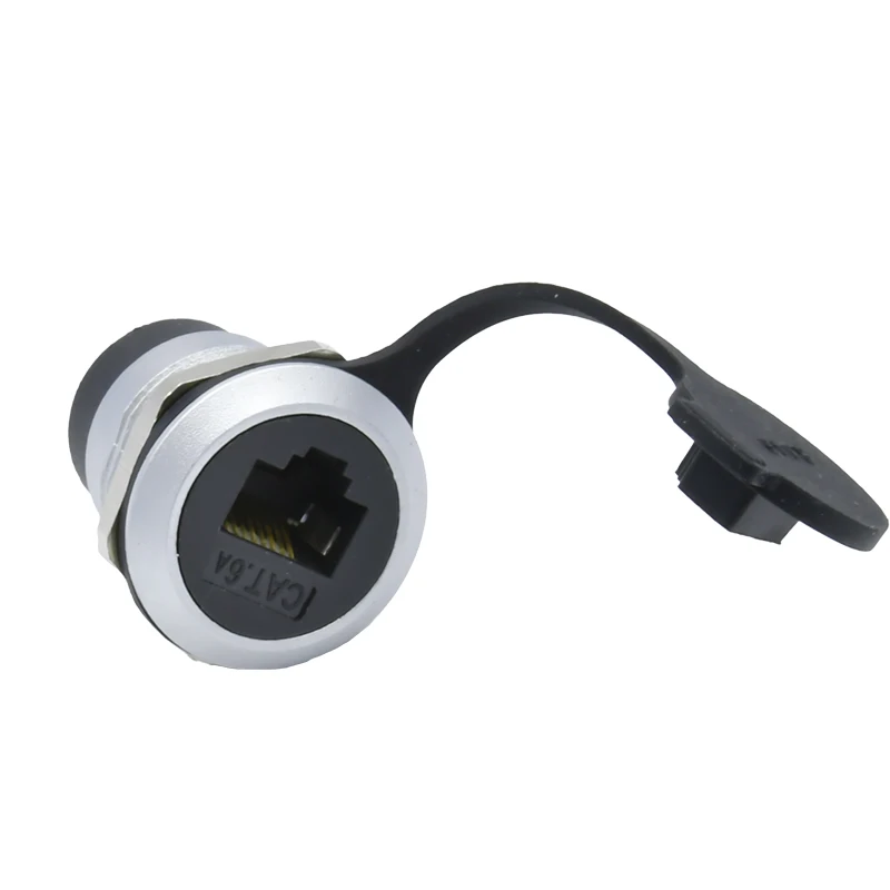 best brand rj45 connectors pass through network interface pcb panel socket female plug waterproof ethernet rj45 connector