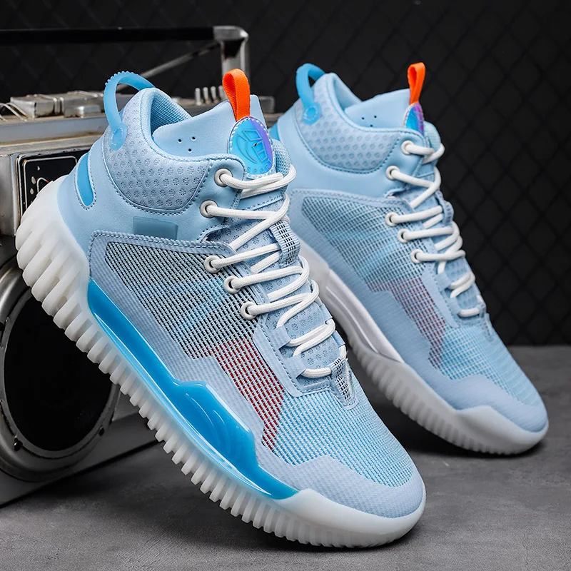 Dropshipping Brand Logo Custom Professional Men Outdoor Sports Sneakers Mesh Breathable High Top Women Basketball Style Shoes
