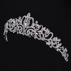 Gold Bridal Rhinestone Comb Bride Jewelry Wedding Accessories Bridal Hair Clip Bride Headdress Top Wedding Crown For Bridal Head