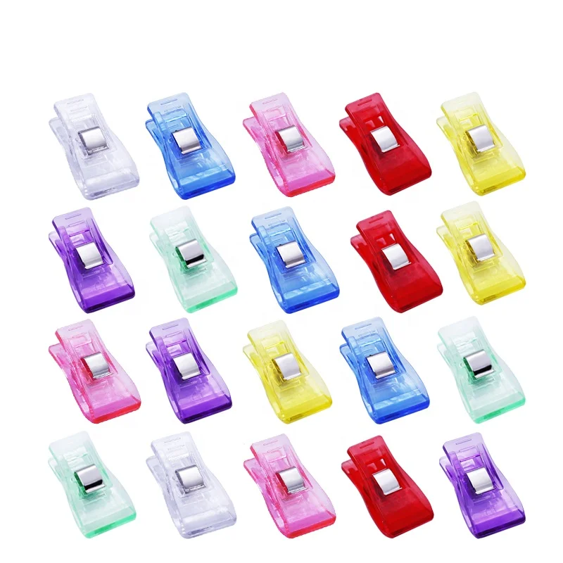 RTS 100pcs/Bottle Colorful Plastic Fabric Clip For Sewing Patchwork Clothes Sewing Clips