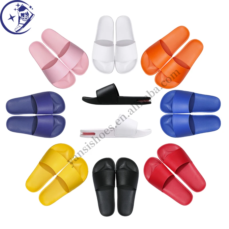 Color Printed Laser Engraved Customized Logo Slippers High Quality PVC Air Cushion Button To Sport teams Support OEM&ODM
