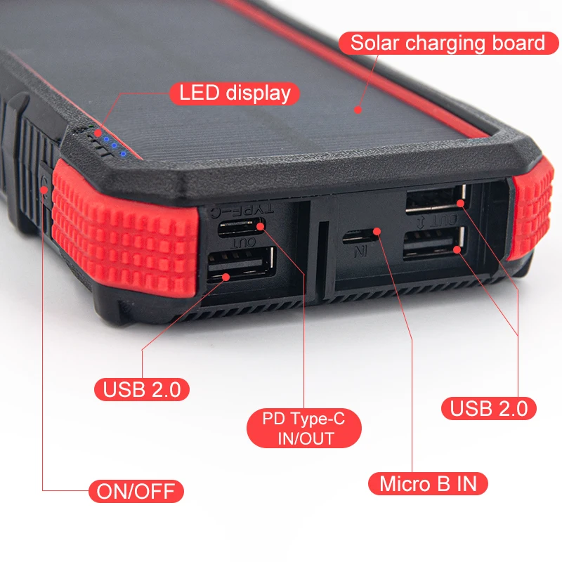 Bestseller electronics outdoor camping lights solar power system wireless charger power bank 20000mah  for i13 pro max