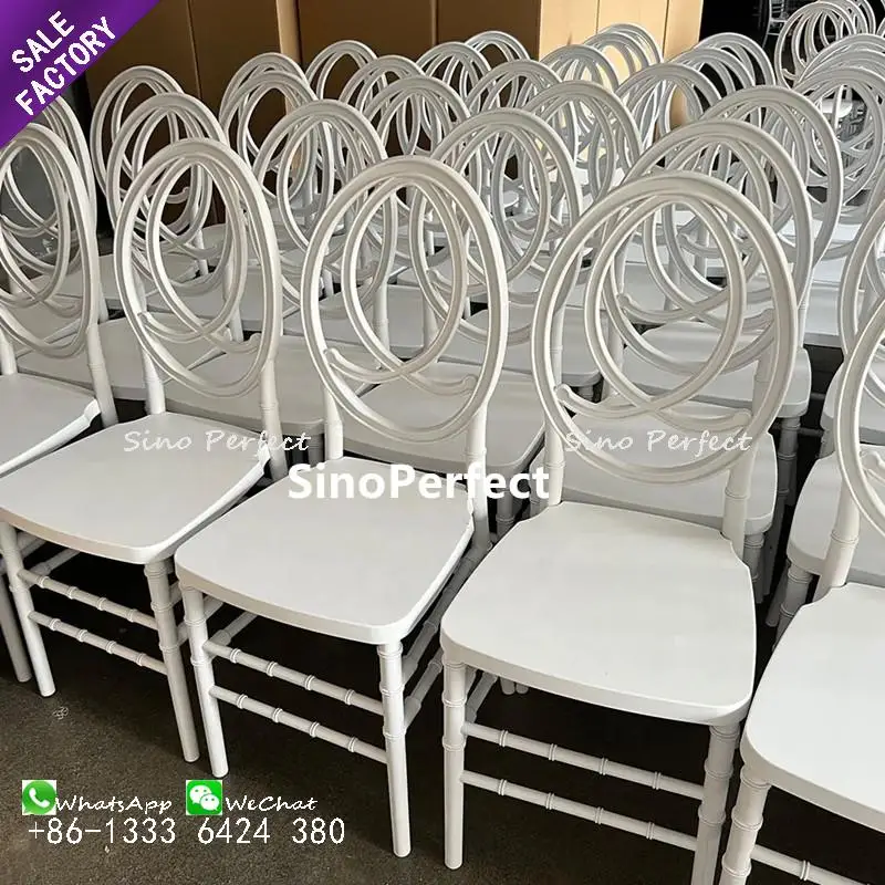New Arrival Product Oval Round Back White Chair Luxury Stackable Plastic Resin Louis Chair For Events Wedding Party