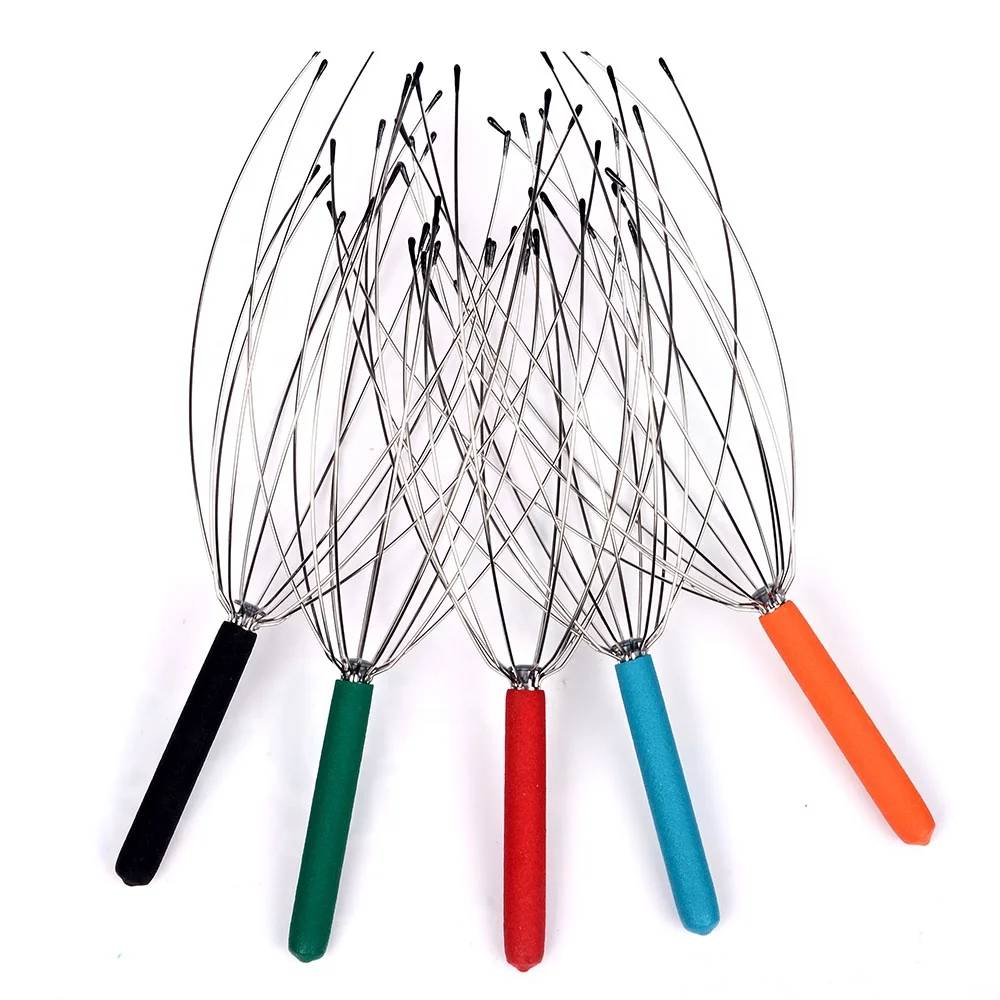 Zhedage Stainless Steel handheld Head Scalp Massager Claw tool Wire Metal Spider octopus Head Massager