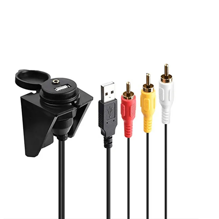 USB 2.0 & 3 RCA Male to 3.5mm USB Female Car Mount Flush Cable RCA USB 3.0 Flush Mount Extension Cable for car audio
