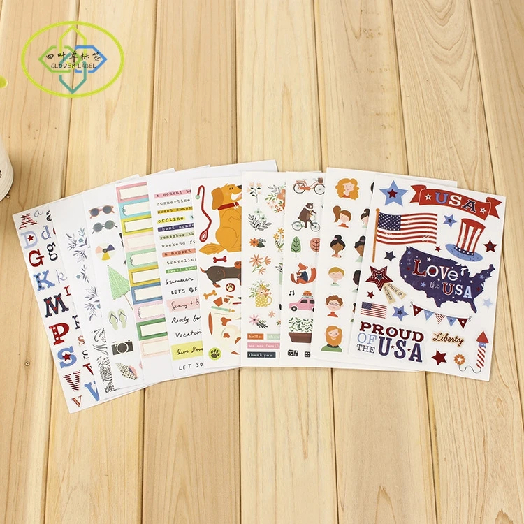 Self Adhesive PVC Vinyl Labels Printing Custom Kiss Cut Sticker Sheet