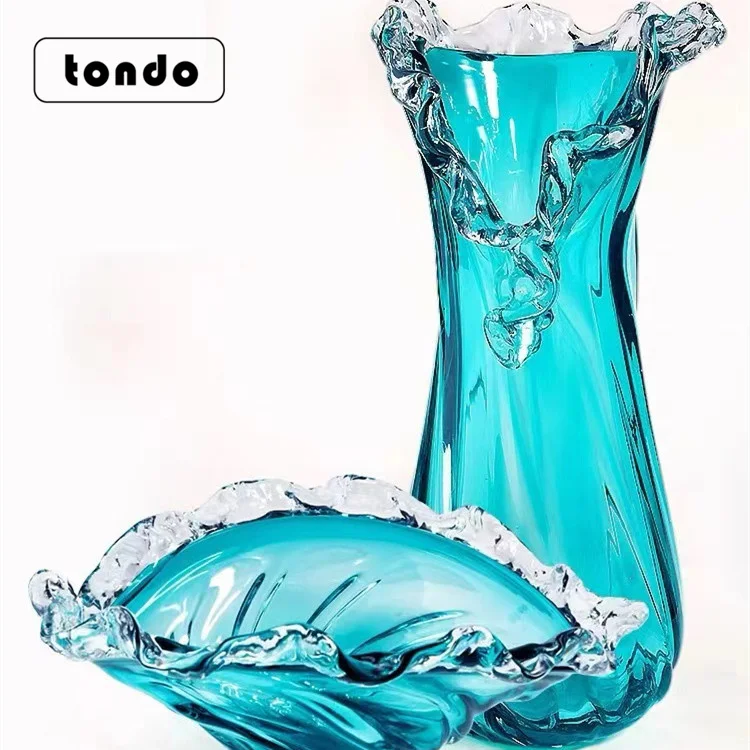 Tondo Luxury Modern Vase Dining Table Home Decoration  Glass Flower Vase