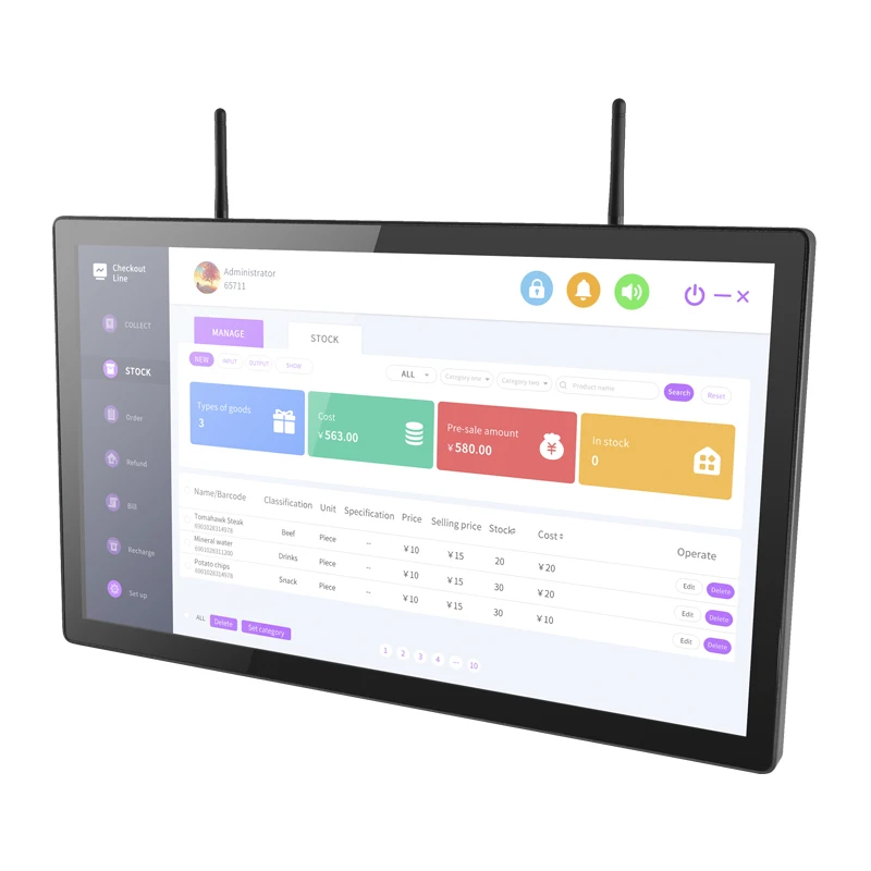 FYJ Professional Touch Pos Wall Mounted Display Advertising Monitor Kitchen Order Checker Pos Cash Register