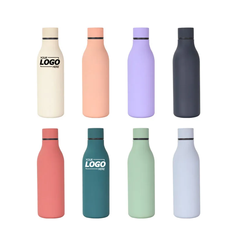 Custom 18.5oz Stainless Steel Water Bottle, Lightweight & Double Wall Vacuum Insulated, Reusable with Strap