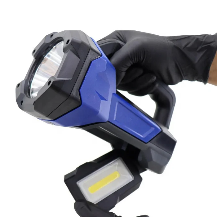Powerful LED Flashlight COB Side Work Lamp Type-c Rechargeable LED Spotlight Portable Camping Searchlight Rechargeable Battery