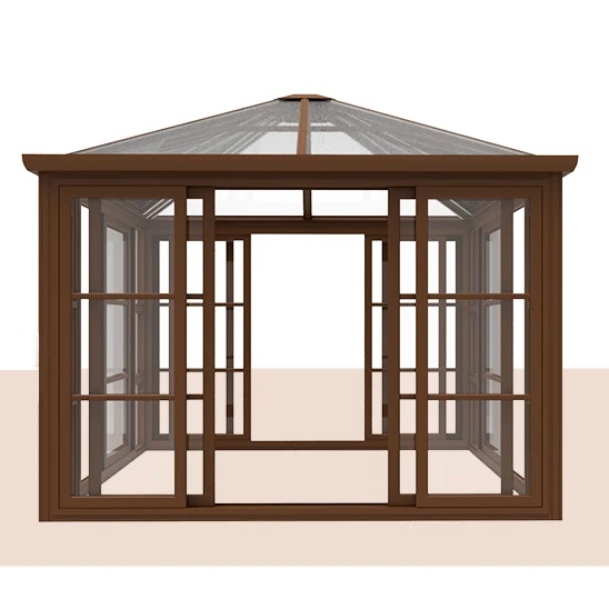 Low-E Prefabricated Glass House Cabins And Garden Rooms Products Aluminium Cabins And Garden Room House Doorwin Glass Sunroom