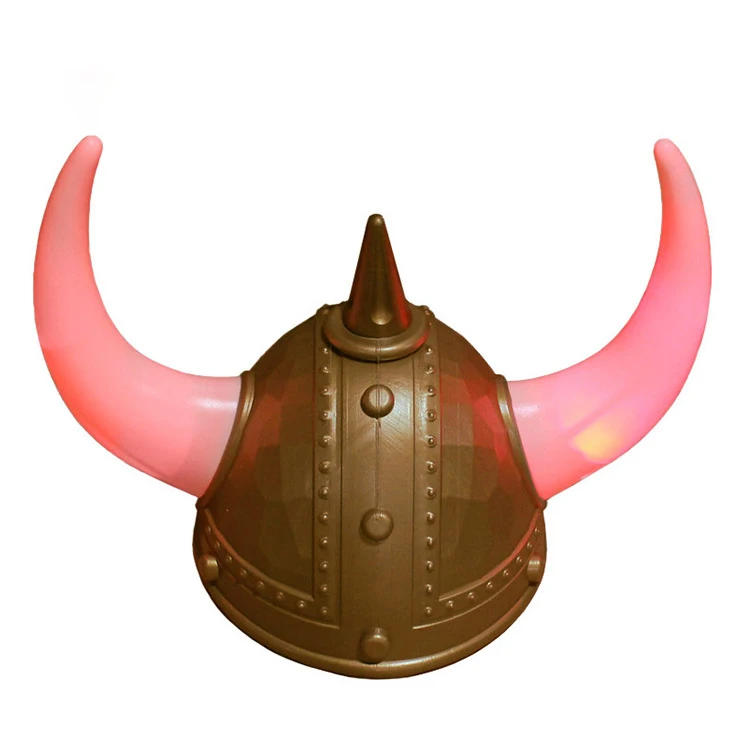 Best selling LED Light Up Viking Horns Helmet for Halloween party
