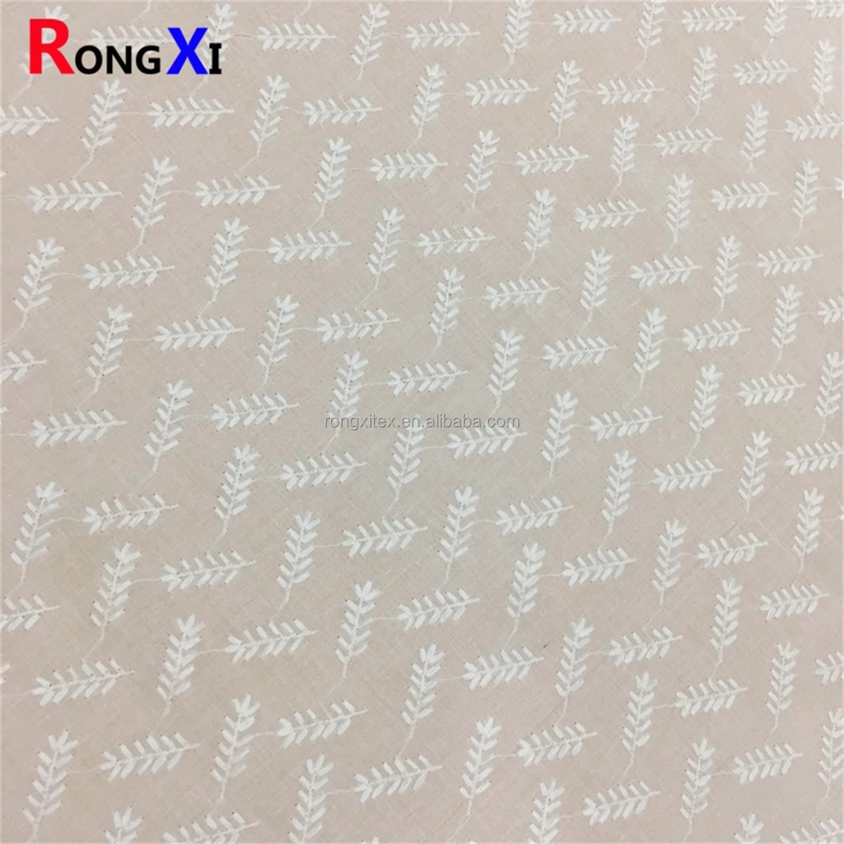 Recommend Wholesale RXF2079 !00% Cotton Swiss Voile Embroidery Leaf Lace Fabric for Clothing with Cotton Embroidery