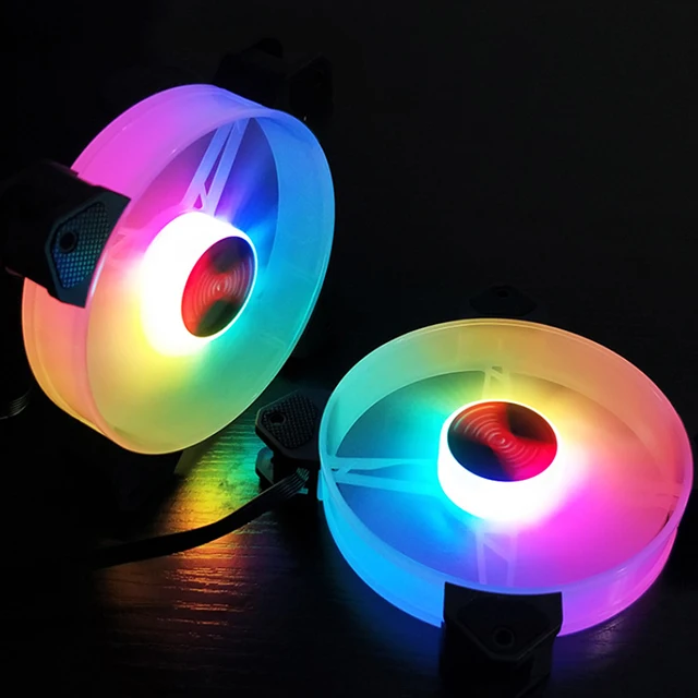 Цветная (RGB) корпусные вентиляторы 120 мм бесшумный компьютер водяного охлаждения вентилятор корпуса ПК адресуемых с пультом дистанционного управления изменение цвета RGB