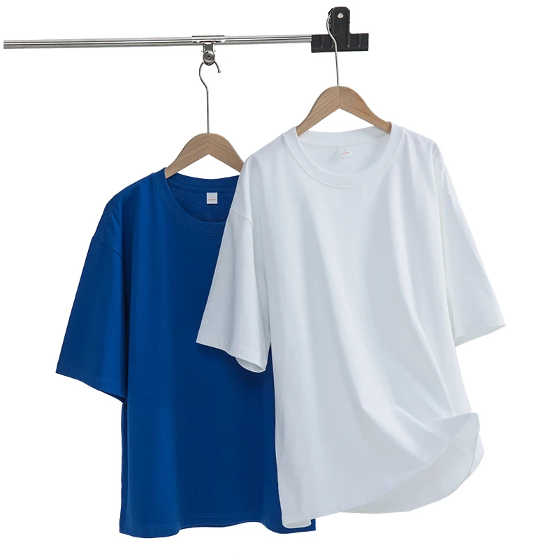 High Quality 290gsm Oversized 100% Combed Cotton Knitted  T-shirt Blank T-shirts in Bulk Cotton Fashion T-shirts For Men