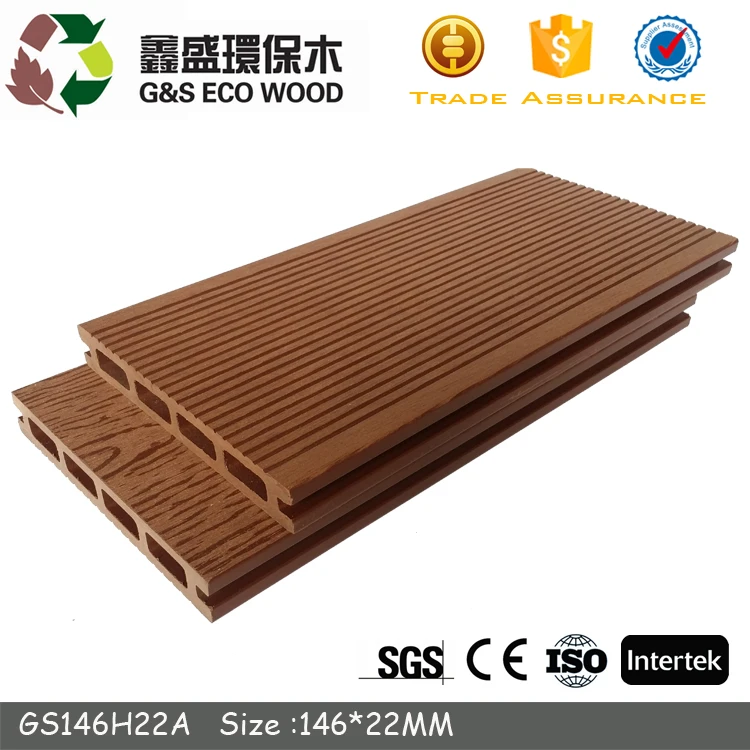 Outdoor raw material anti-uv wood plastic composite decking timber