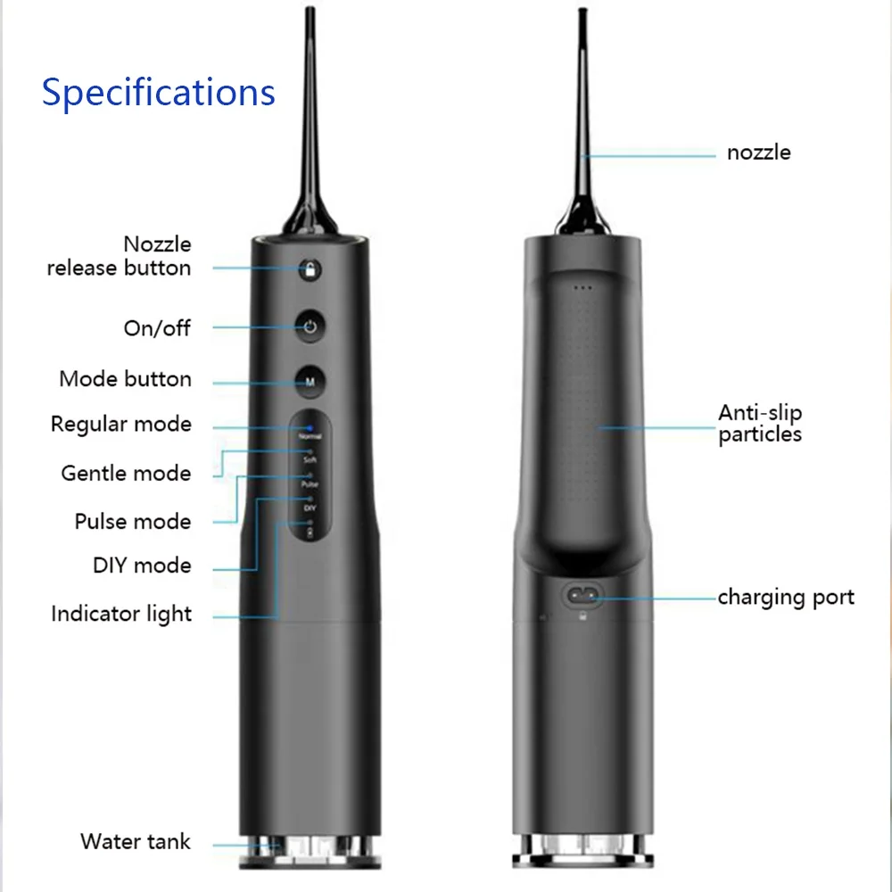 Best Portable USB Rechargeable Dental Water Flosser 4 Modes Washing Oral Dental Calculus 360ML Electric Teeth Cleaning Device