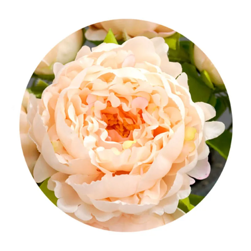 YIWAN Factory direct sale handmade 7 heads silk cloth artifical real touch flowers bouquet peonies fake peony for wedding decor