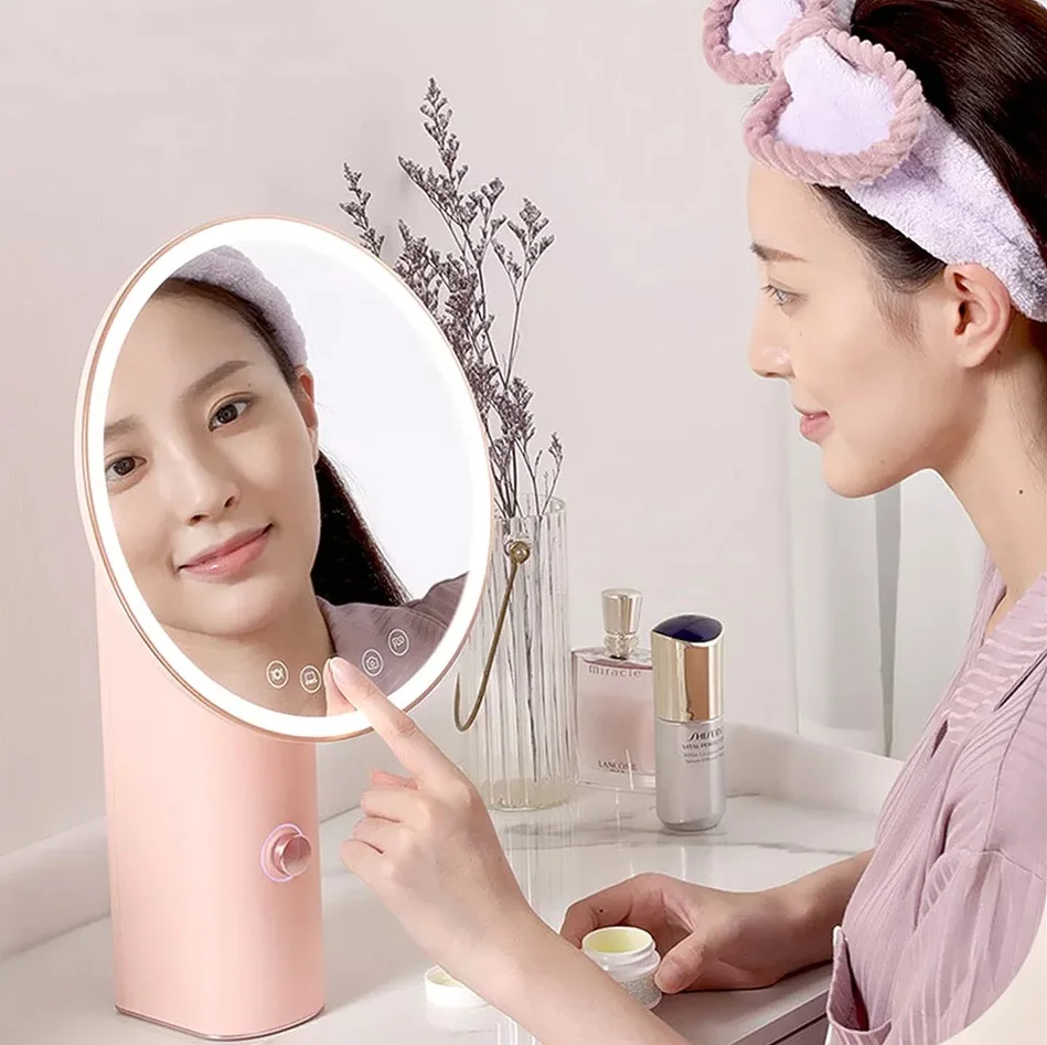 Donlim Adjustable Defogging UV Disinfection Cosmetics Storage Rechargeable Led Smart Makeup Vanity Mirror With LED Light