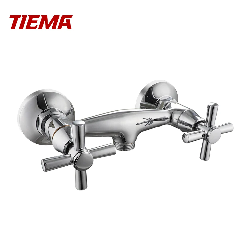 Wholesale Online Business Quick Delivery Brass Wall Dual Handle Bath & Shower Faucets