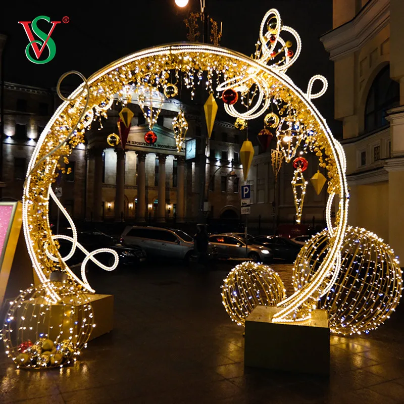 2024 Most Popular Christmas Motif Light Outdoor 3D Arch Light for Holiday Festival Decoration