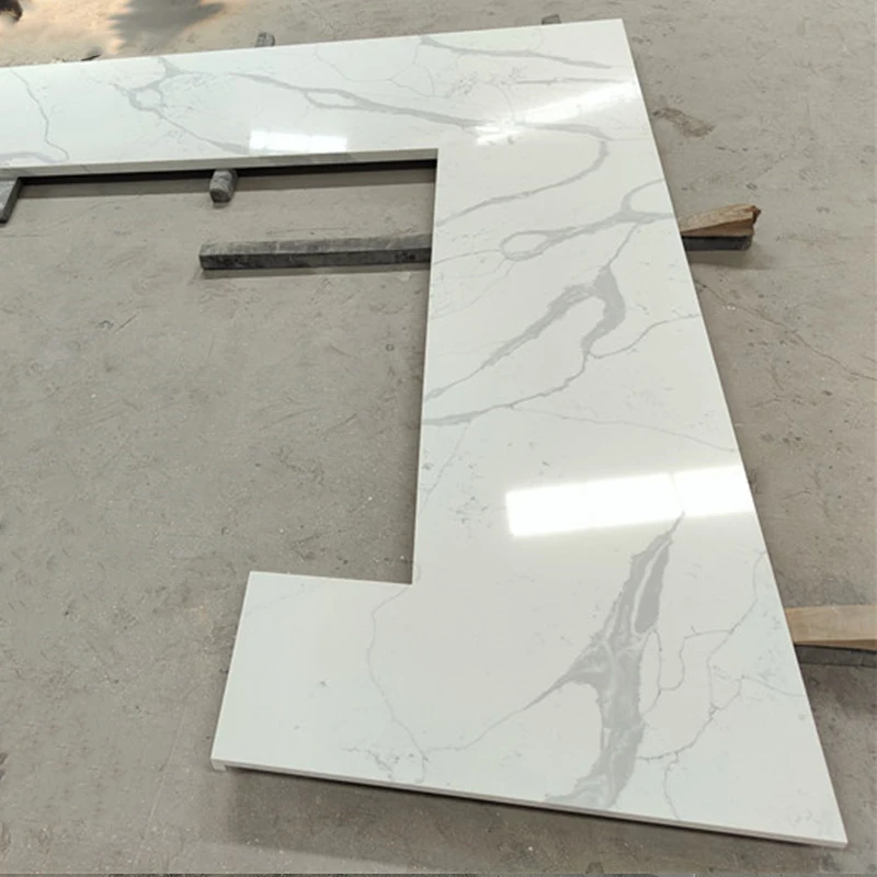 Customized Calacatta White Quartz Slab for Tables Top Kitchen Counter Tops