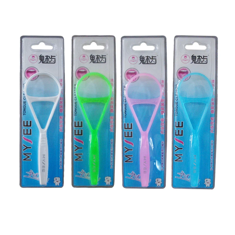 Free Sample Plastic Tongue Scraper Tongue Cleaning Oral Care Daily Clean