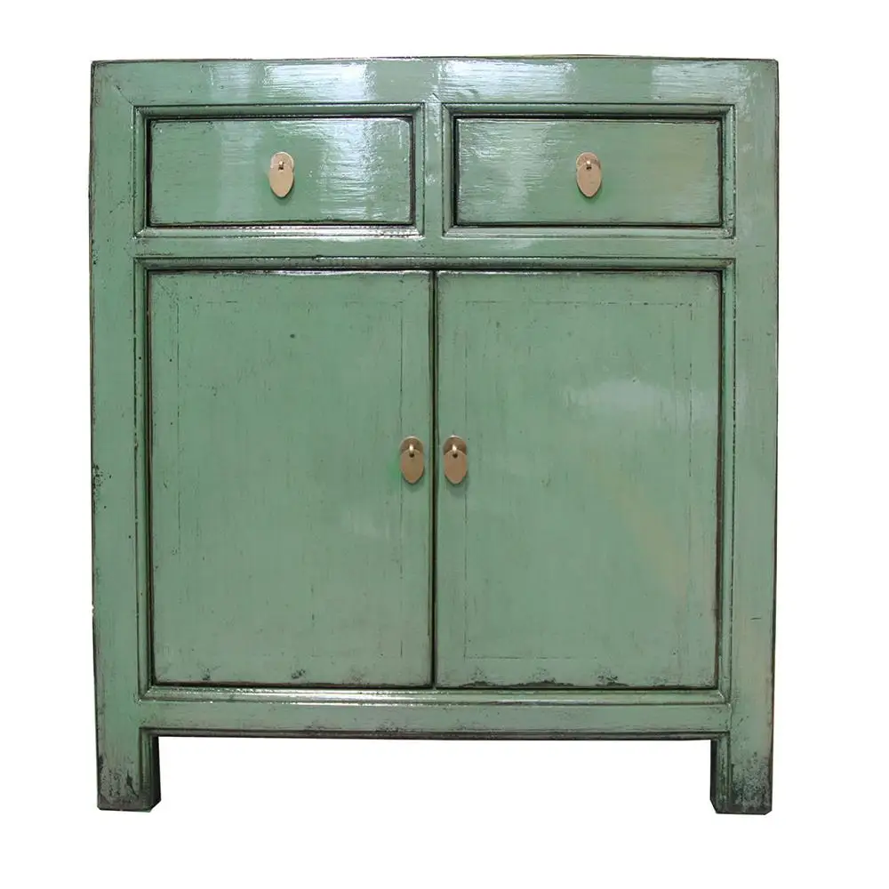 Chinese retro hand painted antique reproduction high glossy black cabinet