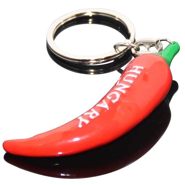 Hungary Red Pepper Key Holder Chili Gifts Key Chain Ring Tourist Souvenirs Hungary Chili Keychain