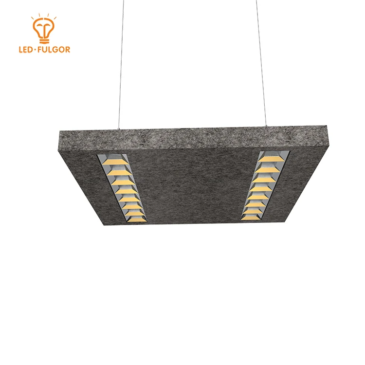 Fulgor New design CRI 92 UGR 17 hanging Acoustic panel Lighting for Open office shop