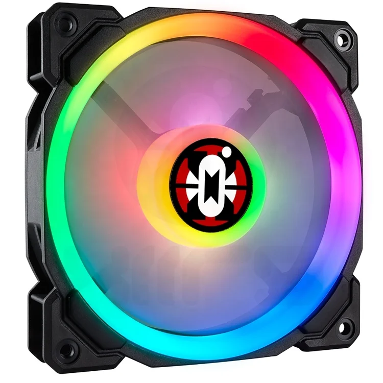 XIIRD  RGB LED fans PC 12V Cooling pc  6pin Dual Cooling Cooler Fan  Ring Multicolor Remote Control Modes Quiet pc Fan