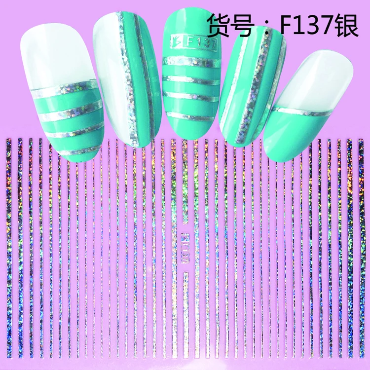 In stock cheap price line nail sticker decal art decoration sticker on nail supply