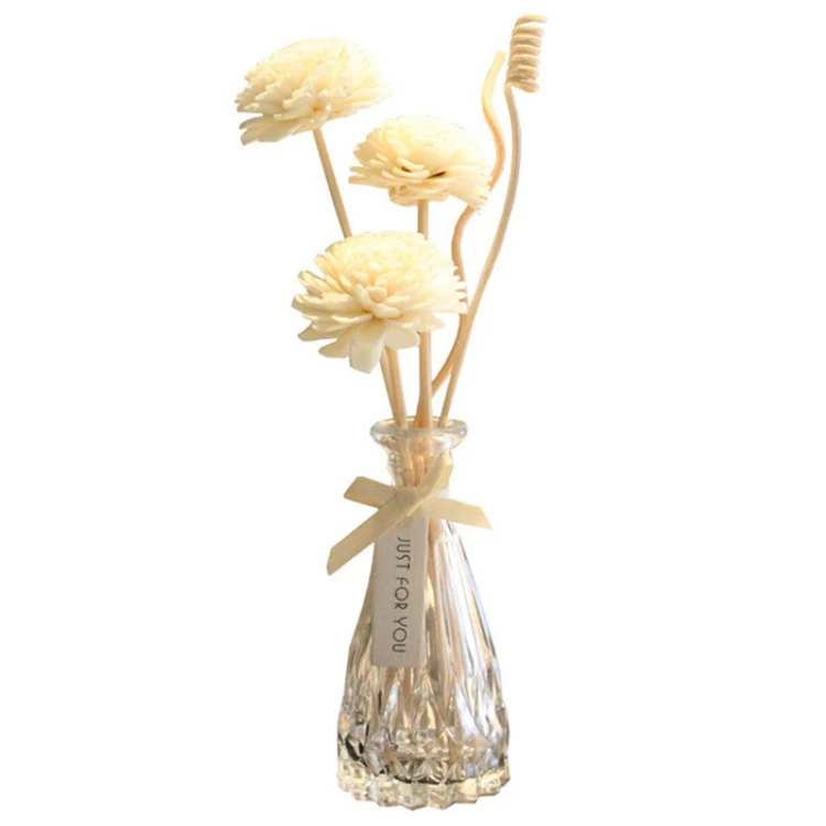 
Empty Clear Glass Reed Diffuser Oil Bottle with Rattan Sticks 