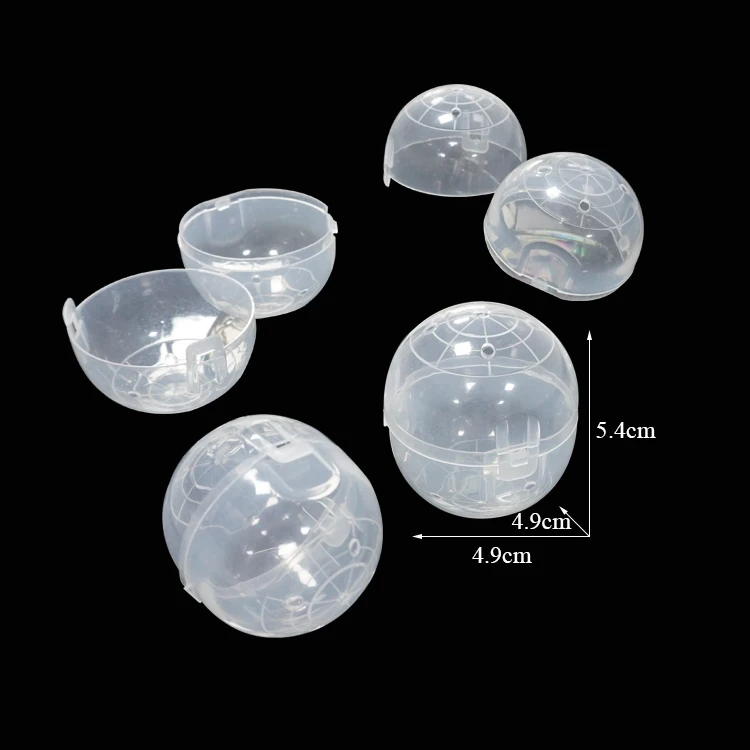 Recycled Plastic Transparent Connection Twisted Egg 4.7*5.5CM Oval Shape Empty Capsule for Vending Machine